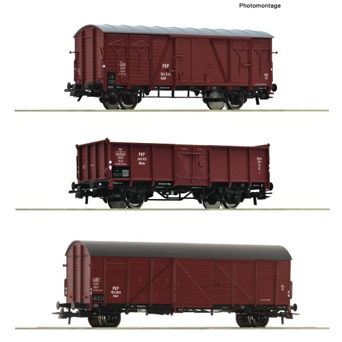 Roco 6600273 - 3er Set Güterwagen PKP