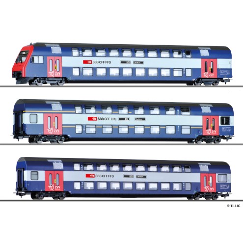 Tillig 70083 - Doppelstockwagenset der SBB