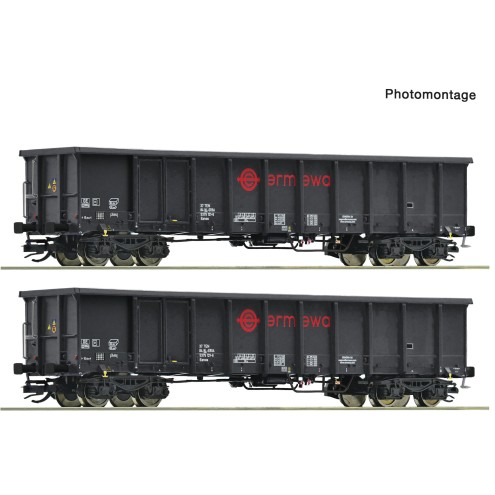 Roco 6680053 - 2-tlg. Set: Offene Güterwagen, Ermewa