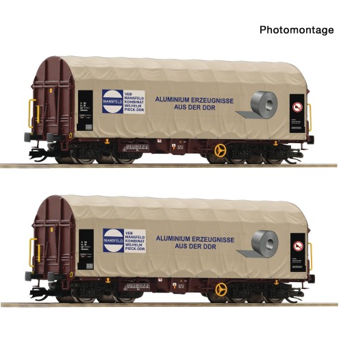 Roco 6680057 - 2-tlg. Set: Schiebeplanenwagen, DR