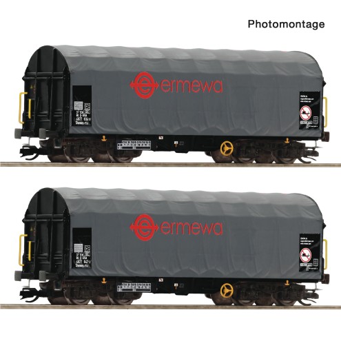 Roco 6680058 - 2-tlg. Set: Schiebeplanenwagen, Ermewa