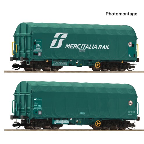Roco 6680059 - 2-tlg. Set: Schiebeplanenwagen, Mercitalia Rail