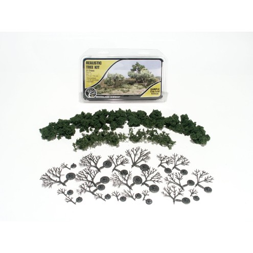 Woodland TR1111 - Medium Green Deciduous Trees (21/Kit)