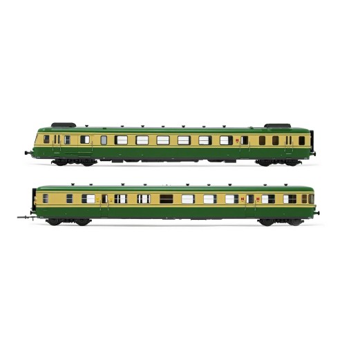 Arnold HN2635S - SNCF, Dieseltriebwagen RGP2, Trieb- und Beiwagen in modernisierter Ausführung, Grün-Beige