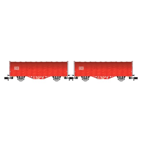 Arnold HN6699 - DB AG, 2-tlg. Set zweiachsiger Schiebeplanenwagen der Bauart Kijls, Verkehrsrot