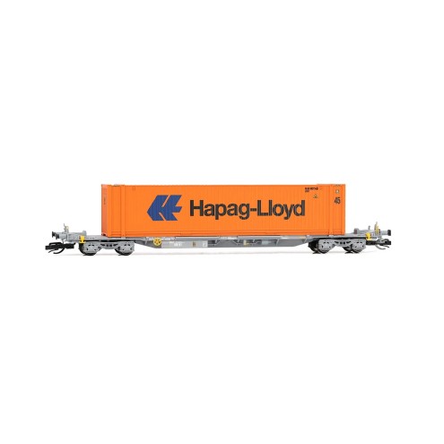 Arnold HN9752 - TOUAX, vierachsiger Containertragwagen der BauartSffgmss mit 45? Container Hapag-Lloyd