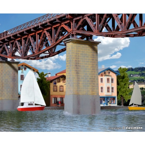 Kibri 39751 - H0 Gemauerter Viadukt-Mittelpfeiler mit Betonsockel, 2 Stück