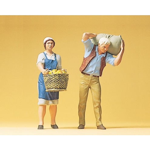 Preiser 45072 - Bauern mit Korb und Sack
