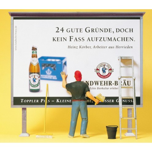 Preiser 45126 - Plakatkleber mit Wand