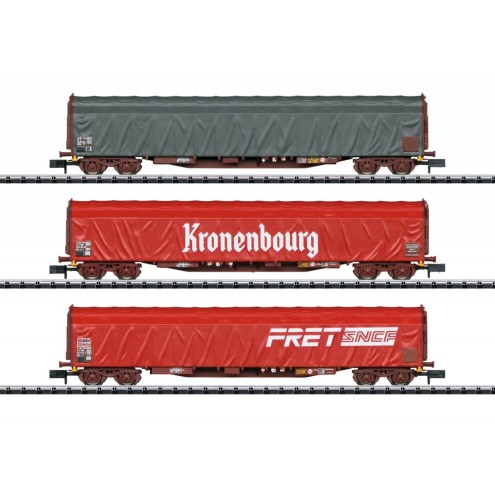 Minitrix 15115 - Schiebeplanwagen-Set Rils SNC
