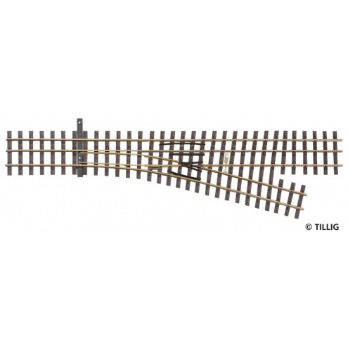 Tillig 85191 - Dreischienen-Schmalspurweiche 15° Länge 228 mm