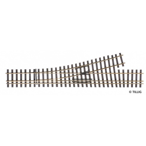 Tillig 85194 - Dreischienen-Schmalspurweiche links 15° Länge 228 mm