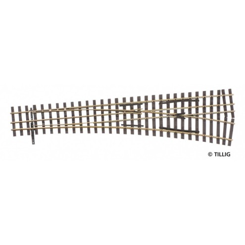 Tillig 85195 - Dreischienen-Schmalspurweiche 15° Länge 228 mm
