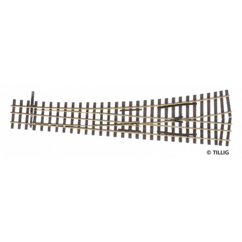 Tillig 85196 - Dreischienen-Schmalspurweiche 15°Länge 228 mm