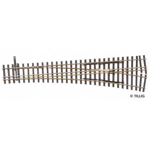 Tillig 85197 - Dreischienen-Schmalspurweiche rechts Länge 228 mm