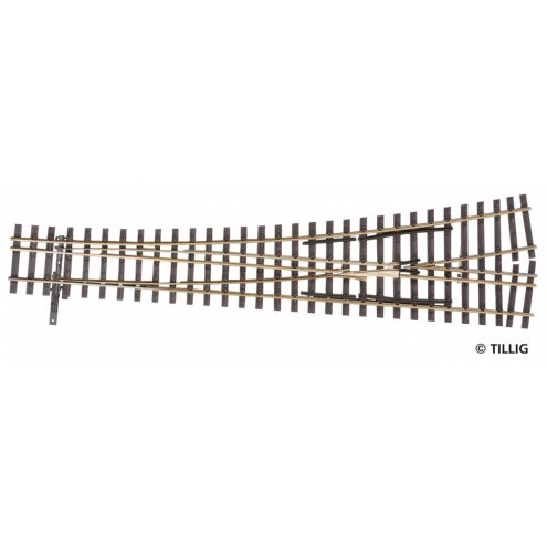 Tillig 85198 - Dreischienen-Schmalspurweiche links 15°