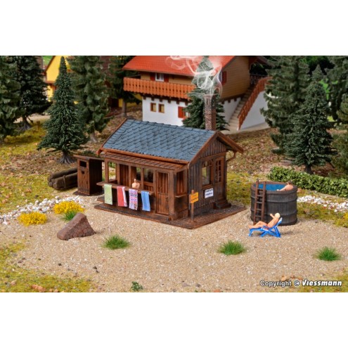 Vollmer 45146 - H0 Sauna mit Inneneinrichtung und LED-Beleuchtung, Funktionsbausatz