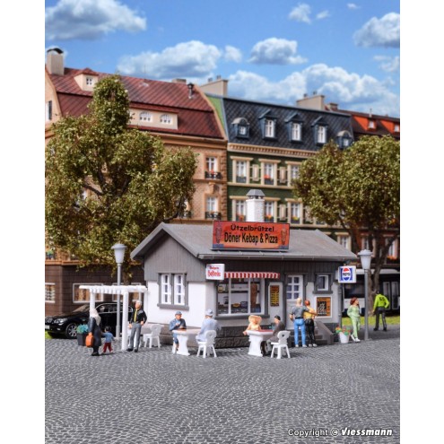 Vollmer 45151 - H0 Imbiss-Stand Döner und Pizza